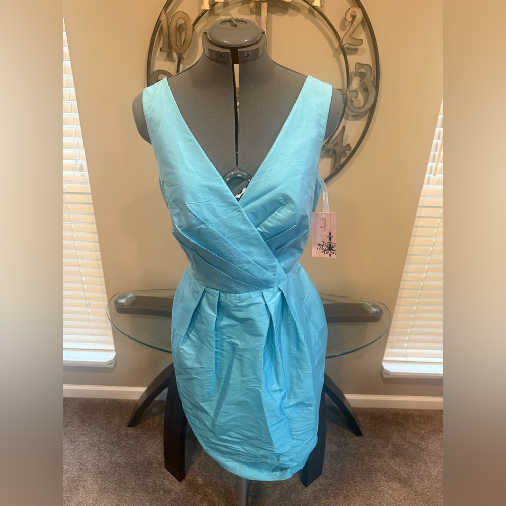 Elegant Blue Sleeveless Dress by Alfred Sung Size 10 Sample‎ NWT